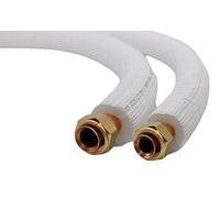 SYSTERM Conduite de réfrigérant pour climatisation split, tube en cuivre isolé prêt à l'emploi 1/4" + 1/2", les tubes préisolés pour gaz de refroidissement R32, R410A et R407C (longueur: 4 m)
