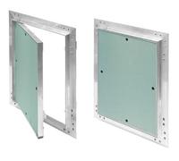 SYSTERM Révision Rabat de GK 250x250mm Plâtre 12,5 mm KRAL18 Trappe de révision. Porte 25x25cm ouverture trappe de nettoyage entretien avec cadre en aluminium adapté aux pièces humides Vert