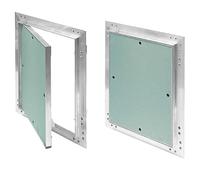 SYSTERM Révision Rabat de GK 300x300mm Plâtre 12,5 mm KRAL10 Trappe de révision. Porte 30x30cm ouverture trappe de nettoyage entretien avec cadre en aluminium adapté aux pièces humides Vert