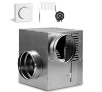 SYSTERM Ventilateur à turbine AN3 gen II, 150 mm, 990 m3/h, ventilateur à air chaud, avec thermostat et régulateur de vitesse mural (AN3 gen II, couleur blanche)