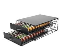 SYSYLY Porte Capsule pour 80 Vertuo Capsules, Support de Machine à Café avec 2 Tiroirs de Rangement Dosettes, Boite Range Dosettes Vertuo,Distributeur/Organisateur Capsules en Métal.