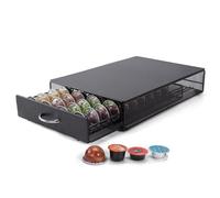 SYSYLY Porte Capsules Café Compatible avec Nespresso Vertuo Capsules. | Distributeur de Capsules en Métal,Tiroir Rangement Dosettes Vertuo,Boite Range Capsules Vertuo,40 Capsules Capacité,Noir.