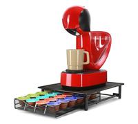 SYSYLY Porte Capsules,Support Capsules de café Compatible pour Dolce Gusto,Tiroir Rangement Capsules de Café pour 24 Capsules,Distributeur/Organisateur Capsules en Métal avec Surface Anti-Vibration