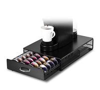 SYSYLY Porte Dosette Café,Tiroir Rangement Café Compatible avec Nespresso Vertuo Capsules,Boite Range Dosette Vertuo,Distributeur Dosettes Veruo,Métal,Noir.