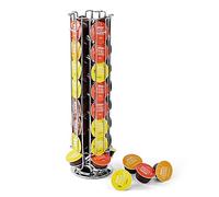 SYSYLY Support rotatif pour 32 capsules Dolce Gusto, distributeur de dosettes de café, base antidérapante, chrome