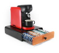 SYSYLY Tiroir Porte Capsule de Café Compatible pour Tassimo Capsules. | Boîte de Rangement en Métal pour 64 Capsules,Support pour Rangement Dosettes de Café,Distributeur/Organisateur Capsules.