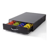 SYSYLY Tiroir Porte Capsules Compatible avec Dolce Gusto Capsules. | Distributeur de Capsules en Métal,Boîte de Rangement pour Capsules,Tiroir à Capsules pour Ranger 40 Dosettes,Noir.