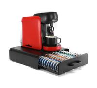 SYSYLY Tiroir Porte Capsules Compatible pour Capsules Tassimo et Bartesian. | Tiroir de Rangement Capsules de Café en Métal,Boîte de Rangement Dosette de Café pour 64 Dosettes,Noir.