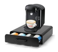 SYSYLY Tiroir Porte Capsules de Café Compatible pour Tassimo Capsules. | Distributeur de Capsules en Métal,Boîte de Rangement pour Capsules,Tiroir à Capsules pour Ranger 64 Dosettes,Noir.
