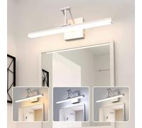 Sytmhoe Applique De Salle De Bain Avec Interrupteur Pliable Support Télescopique 12W 960LM 3000K 4500K 6000K, Blanche Eclairage Tableau, Applique Pour Toilette Miroir, Liseuse Lampe Murale De Chevet