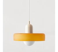 SYUFRE Lampe à suspension du milieu du siècle, plafonnier coloré avec abat-jour en verre, luminaire suspendu vintage en fer et verre, luminaire for chambre à coucher, salon, cuisine, couloir (Color :