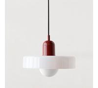 SYUFRE Lampe à suspension du milieu du siècle, plafonnier coloré avec abat-jour en verre, luminaire suspendu vintage en fer et verre, luminaire for chambre à coucher, salon, cuisine, couloir (Color :