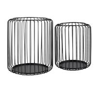 SYUTBOU Lot de 2 Bougeoirs Noirs en Métal - Photophores Décoratifs 16x13cm et 21x18cm - pour Décoration Intérieur Extérieur Salon Terrasse Jardin
