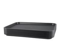 SYUTBOU Plateau Plastique rectangulaire - Lot de 8 Plateaux de Service Fast Food - 41,5 x 30,5 x 2,3 cm - Noir - pour Restaurant, Buffet, Cantine et Usage Domestique