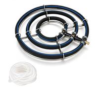SYUUD Aérateur de bassin 3 en 1, en acier inoxydable 304, Ø 8 mm + tuyau de | Répartition uniforme de l'oxygène grâce à la buse annulaire, grande stabilité. Durable et sans entretien pour un bassin clair