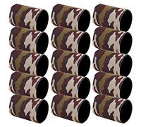 SYUULCOI Manchons de bière en néoprène, 15 pièces, Couvercle de Tasse de canette de bière, Bouteille de Boisson, Support de Manchons de Refroidissement en étain (Camouflage Herbe Verte)