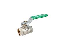 Syveco 577003 Série 577 Robinet à bille en laiton, Poignée en acier plat vert, 3/8" FBSP x 3/8" FBSP x 3/8" FBSP
