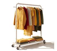 Sywhitta Portant à vêtements sur roulettes, portant à vêtements avec étagère de rangement inférieure en maille, cadre en métal robuste, portant à vêtements à roulettes pour accrocher des vêtements,