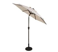 Sywlwxkq Parasols Parasol de Patio de 7 Pieds - Parapluie de Table de Jardin extérieur avec réglage de l'inclinaison, Tissu résistant à la décoloration, évent (Couleur: Blanc cassé)