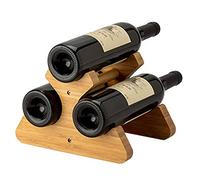 Sywlwxkq Porte-Bouteille de vin en Bois - Support de Rangement pour 3 Bouteilles-Autonome-Petite Taille compacte - Anniversaires, Mariages
