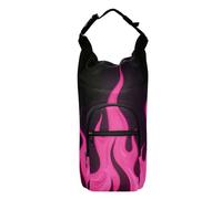 SyXIOP Bouteille d'eau noire fluorescente rose flamme, sac banane polyvalent pour vélo 50/61/81/1134 g pour adultes et enfants pour la marche, la randonnée, le camping, les voyages, accessoires pour