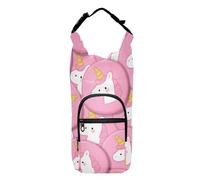 SyXIOP Sac à bandoulière pour bouteille d'eau motif licornes mignonnes de dessin animé rose, support isotherme pour bouteille d'eau de 50/61/81/1,2 l pour la marche quotidienne, la randonnée et