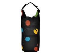 SyXIOP Sac de transport durable pour bouteille d'eau à pois noirs arc-en-ciel 50/61/81/1134 ml pour adultes et enfants, marche, randonnée, camping, voyage, accessoires pour Senderismo