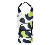 SyXIOP Sac de transport léger pour bouteille d'eau avec imprimé léopard, vert citron et bleu marine, support isotherme de 50/61/81/1134 g, pour la marche quotidienne, la randonnée et d'autres