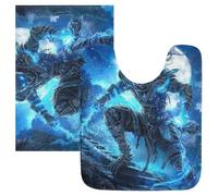 SyXIOP Tapis de bain antidérapant Motif dragon de feu Bleu