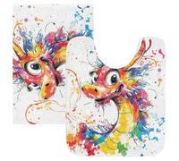 SyXIOP Tapis de bain pour salle de bain drôle dragon