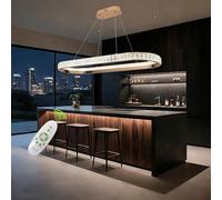 szcflaghip Lustre LED doré Éclairage en cristal pour îlot de cuisine, lustre moderne pour salle à manger, salon