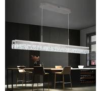 szcflaghip Suspension LED linéaire noire moderne de 150 cm, éclairage d'îlot de cuisine, lustre LED à intensité variable, lampe de table de billard, suspension de plafond pour salle à manger