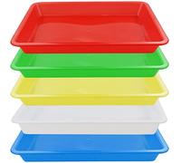 SZCXDKJ Lot de 5 Plateaux en Multicolores, Plateau d'activité, Plateau de Service pour l'école, la Maison, Les travaux manuels