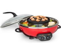 Szechuan Hot Pot 5 litres & plaque de grill Ø 22cm 1350W - Rouge