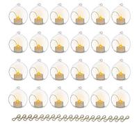 Sziqiqi 24 Pièces Bougeoir en Verre Suspendu de Bougies LED, 8cm Boules de Verre Creatives Décoration Aux Chandelles pour Table de Mariage Fête Décorations de Noël Anniversaire Bougeoir Decoratif