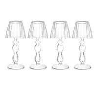 Sziqiqi 4 Pièces Bougeoir en Verre, Chandelier Support pour Bougies Chauffe-Plat Transparent, Moderne Candélabre Photophore pour Table Deco Salon Noel Maison Cadeaux de Mariage Fêtes