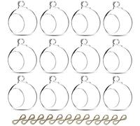 Sziqiqi 8cm Boule en Verre a Suspendre - 12 Pieces Boule de Verre Photophore Bougeoir Suspendu pour pour Mariage Noël Anniversaire Pâques Halloween Jardin