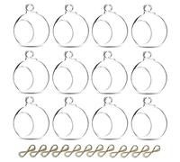 Sziqiqi Boule en Verre a Suspendre - 12 Pieces Boule de Verre Photophore 6cm Bougeoir Suspendu pour la Décoration de Pièce Maîtresse Anniversaire Fête Noël Mariage