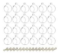 Sziqiqi Boule en Verre a Suspendre - 24 Pieces Boule de Verre Photophore 6cm Bougeoir Suspendu pour pour Mariage Noël Anniversaire Pâques Halloween Jardin