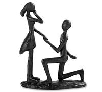 Sziqiqi Sculpture en Fer pour Couple - Statue Artisanale - Cadeau pour Anniversaire de Mariage - Sculptures Modernes décoratives - Cadeaux de Demande en Mariage - Figurine décorative pour Couples -