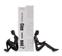 Sziqiqi Serre-Livres Metal pour Étagère: Serre Livres Orginal pour Livres | Set de 2, Fonte Noire, Serre-Livre pour Bibliothèque, Table, Bureau, Statue de Couple Lisant, Cadeaux pour Lecteurs, Nerd