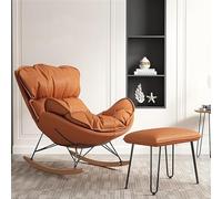 SZITW Chaise à Bascule avec Repose-Pieds Chaise à Bascule Moderne Chaise inclinable Confortable Meubles Chaise de Loisirs Lazy Home Canapé Simple Balcon Adulte Chaise à Bascule (Orange, Style extr