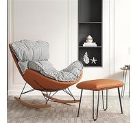 SZITW Chaise à Bascule avec Repose-Pieds Chaise à Bascule Moderne Chaise inclinable Confortable Meubles Chaise de Loisirs Lazy Home Canapé Simple Balcon Adulte Chaise à Bascule (Pied-de-Poule, sty