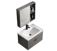 SZKTHD Meuble-lavabo Intégré avec Miroir Et Porte D'armoire Armoire De Salle De Bain Murale avec Miroir Et Rangements Suspendus Au-Dessus des Toilettes pour Meubles Et Miroirs De Salle(71x47x60cm)