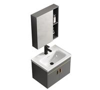 SZKTHD Meuble-lavabo Intégré avec Miroir Et Porte D'armoire Armoire De Salle De Bain Murale avec Miroir Et Rangements Suspendus Au-Dessus des Toilettes pour Meubles Et Miroirs De Salle(61x40x40cm)
