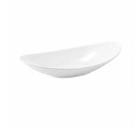 SZLIFE Assiette Mélamine Élégante Plat Ovale Service Bol Résistant la Céramique Entretien Pratique Adaptée à la Table de Buffet Hôtels Réceptions à Domicile, Blanc, L