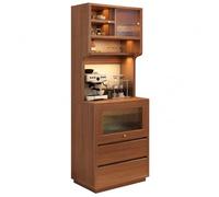 SZLIFE Buffet Contemporain pour Salle à Manger, Meuble Rangement 2 et 2 tiroirs, Panneaux Particules 176cm, Salon, Noyer