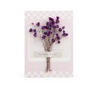 SZLIFE Carte Anniversaire Fleurs Séchées, Message Élégant Gypsophile Rose, Mariage Célébration Raffinée, 14,5 x 10 cm, Violet, Moderne simple