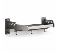 SZLIFE Étagère Murale métallique adhésive, 20x30cm, Gris Acier | Acier carbone robuste, Tablette Adhésive Salle, Optimisation Espace, Pour Familles Actives