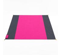 SZLIFE Gran Couverture Pique Nique Imperméable 200x210cm / 140x200cm, Tapis Sol Camping et Nappe Pique Nique pour Plage et Extérieur, Rose rouge principal + gris double, 140 * 200cm
